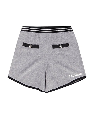 BALMAIN Shorts & Bermuda Grey 100% Wool, Viscose, Polyamide, Metallic fiber