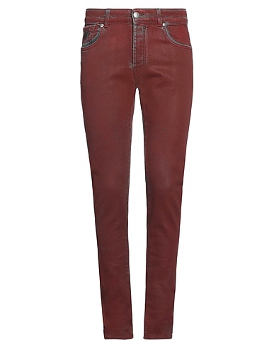 JOHN RICHMOND Denim trousers Burgundy 98% Cotton, 2% Elastane
