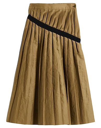 MM6 MAISON MARGIELA Midi skirt Military green 66% Polyester, 34% Cotton