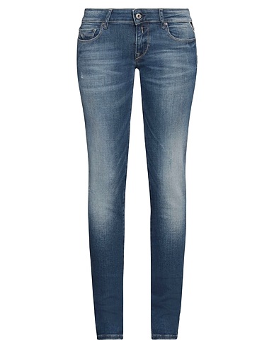 REPLAY Denim trousers Blue 87% Cotton, 9% Polyester, 3% Elastomultiester, 1% Elastane