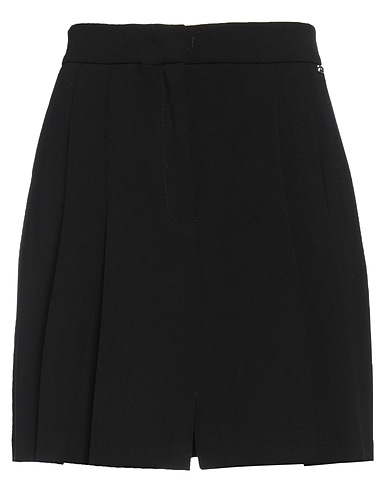KAOS Mini skirt Black 68% Polyester, 28% Viscose, 4% Elastane