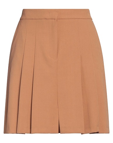KAOS Mini skirt Camel 68% Polyester, 28% Viscose, 4% Elastane