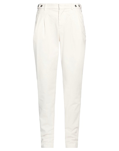 PESERICO Casual trouser Ivory 98% Cotton, 2% Elastane