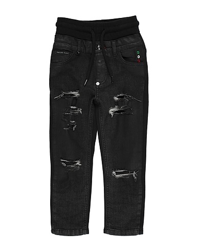PHILIPP PLEIN Denim trousers Black 98% Cotton, 2% Elastane