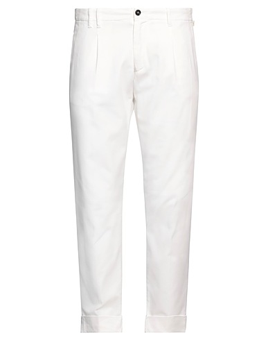LIU •JO MAN Casual trouser White 73% Cotton, 24% Polyester, 3% Elastane