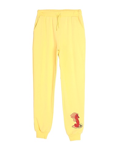 MINI RODINI Casual trouser Yellow 100% Cotton