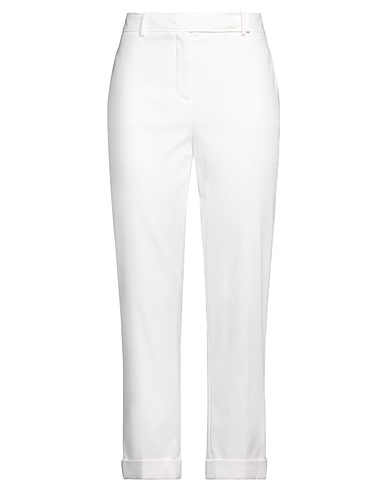 PAULE KA Casual trouser White 65% Cotton, 32% Polyester, 3% Elastane