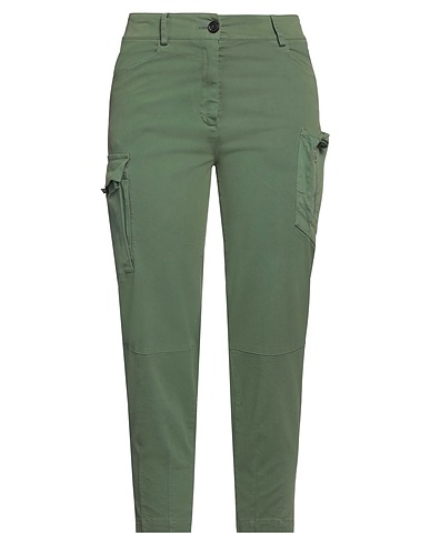 GRIFONI Casual pants Military green 98% Cotton, 2% Elastane