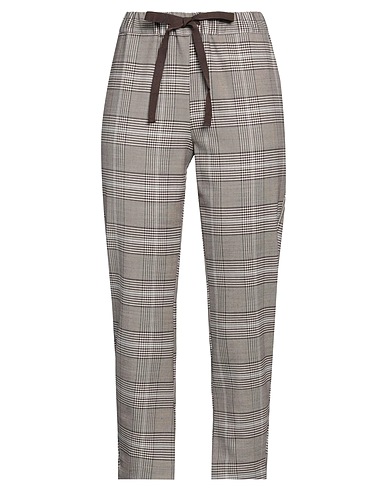 SEMICOUTURE Casual pants Dark brown 54% Polyester, 44% Virgin Wool, 2% Elastane