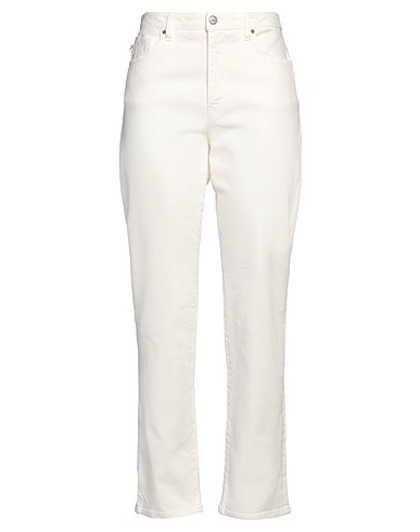 2W2M Denim trousers White 78% Cotton, 21% Polyester, 1% Elastane