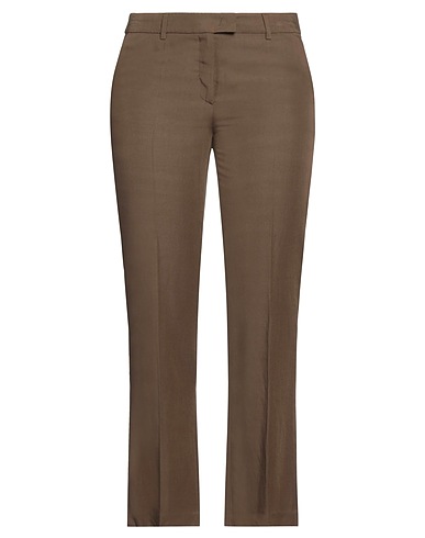 LUISA CERANO Casual trouser Khaki 72% Viscose, 28% Ramie