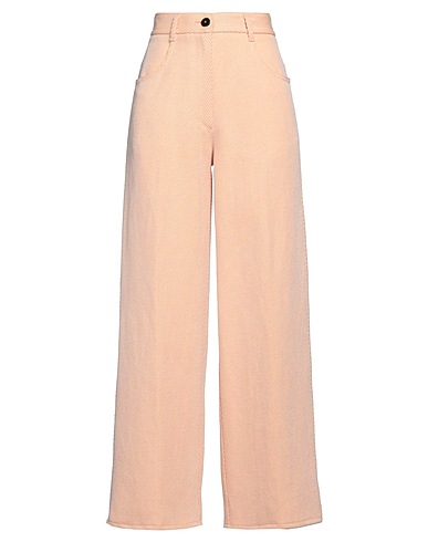 FORTE_FORTE Casual trouser Apricot 27% Cotton, 27% Linen, 23% Acrylic, 23% Wool