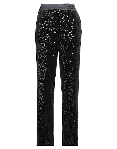 PESERICO Casual pants NERO 92% Polyester, 8% Elastane, Silk