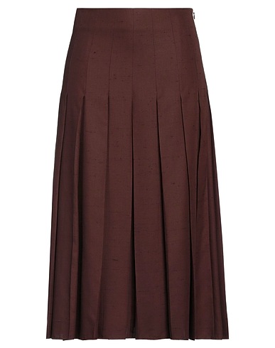 AGNONA Midi skirt Chocolate brown 100% Silk