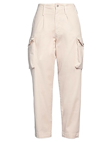 MERCI ITALIA Casual pants Ivory 98% Cotton, 2% Elastane