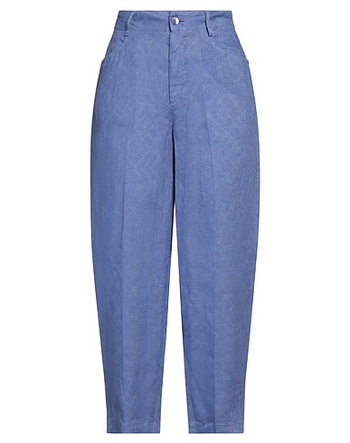 ALESSIA SANTI Casual trouser Navy blue 100% Linen