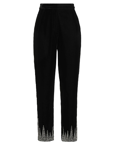 FORTE_FORTE Hosen Schwarz 100% Polyester, Glas