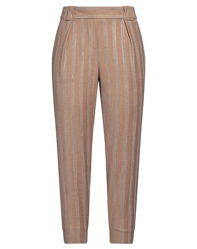 LORENA ANTONIAZZI Casual trouser Camel 84% Virgin Wool, 7% Viscose, 5% Linen, 4% Elastane, Polyamide