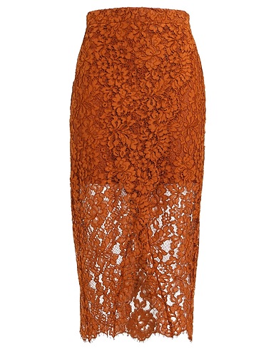 TWINSET Midi skirt Brown 47% Viscose, 28% Polyamide, 25% Cotton