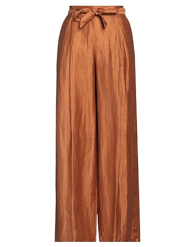 POMANDÈRE Casual pants Brown 88% Linen, 12% Polyamide