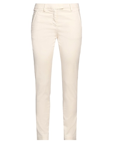 SKILLS & GENES Casual pants Ivory 97% Cotton, 3% Elastane