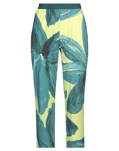 LIVIANA CONTI Casual trouser Lime green 68% Cotton, 28% Polyamide, 4% Elastane