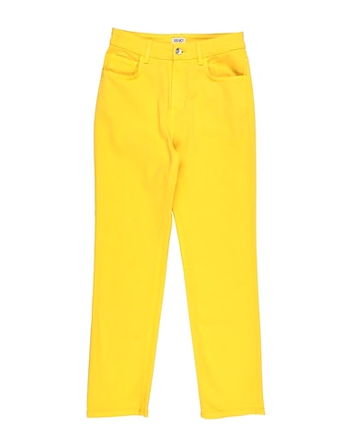 LIU •JO Casual trouser Yellow 97% Cotton, 3% Elastane