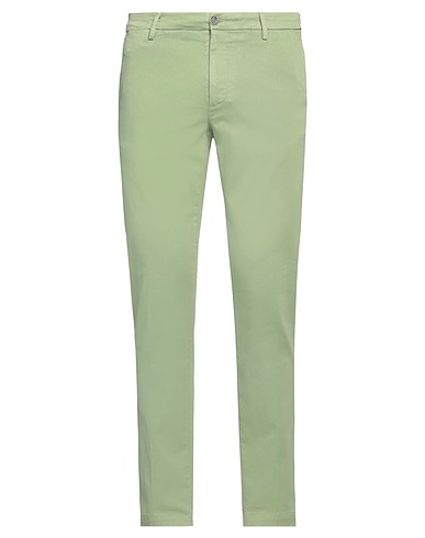ALESSANDRO GILLES Casual trouser Sage green 98% Cotton, 2% Elastane