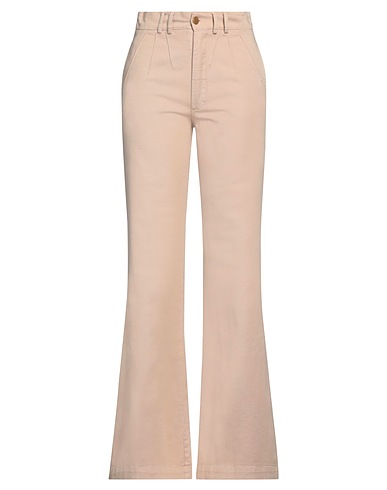 MERCI ITALIA Casual pants Beige 97% Cotton, 3% Elastane