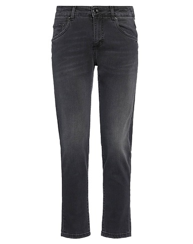 CAMOUFLAGE AR AND J. Denim trousers Charcoal 98% Cotton, 2% Elastane