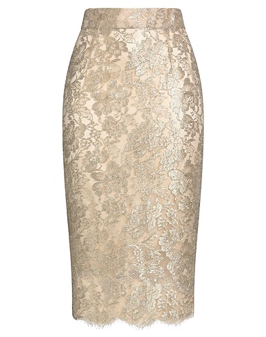 DOLCE&GABBANA Midi skirt Gold 68% Polyamide, 19% Polyester, 13% Metallic Polyester