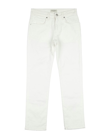 PAOLO PECORA Denim trousers White 97% Cotton, 3% Elastane