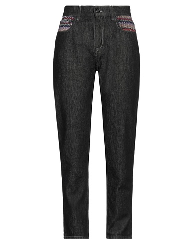 MISSONI Denim pants Black 100% Cotton, Viscose, Polyester