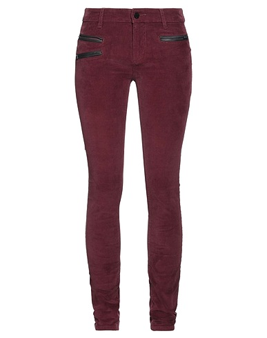 ZADIG&VOLTAIRE Casual trouser Plum 98% Cotton, 2% Elastane, Cowhide