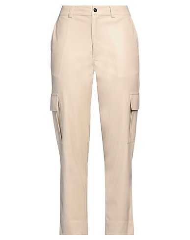 LIU •JO Casual trouser Ivory 100% Polyester, Polyurethane coated