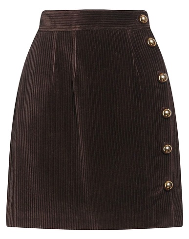 DOLCE&GABBANA ミニスカート ダークブラウン コットン 98% / ポリウレタン 2%