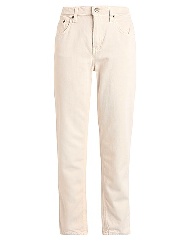 LAUREN RALPH LAUREN Denim trousers Ivory 75% Cotton, 25% Lyocell