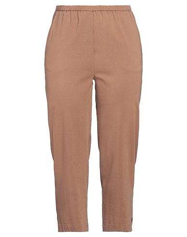 ALYSI Casual pants Light brown 56% Linen, 40% Lyocell, 4% Elastane