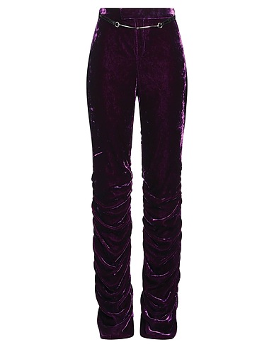 GUCCI Casual pants Purple 100% Viscose, Lambskin