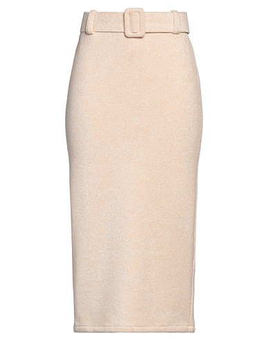LAMADAMENUIT Midi skirt Beige 42% Viscose, 39% Polyester, 19% Polyamide