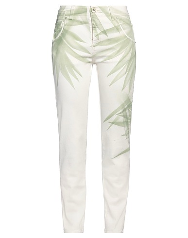 LORENA ANTONIAZZI Denim trousers Off white 92% Cotton, 6% Elastomultiester, 2% Elastane, Linen, Viscose