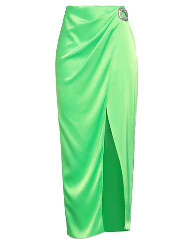 DAVID KOMA Maxi Skirts Light green 78% Triacetate, 22% Polyester, Metal, Glass