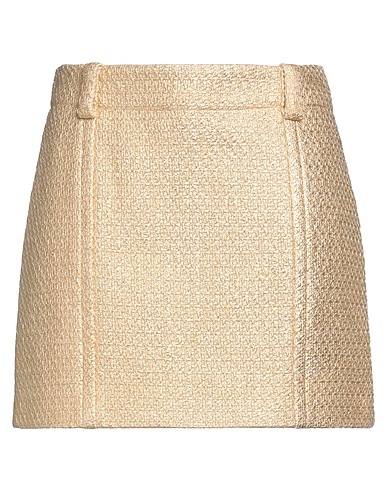 ATTIC AND BARN Mini skirt Gold 97% Cotton, 3% Polyamide