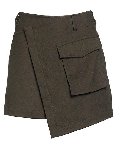 CESAR CASIER Mini skirt Military green 34% Polyester, 33% Rayon, 33% Wool