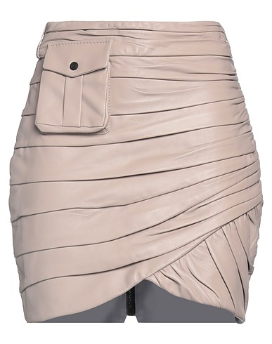 THE MANNEI Mini skirt Grey 100% Leather