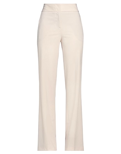MERCI ITALIA Casual trouser Beige 63% Polyester, 25% Viscose, 8% Wool, 4% Elastane