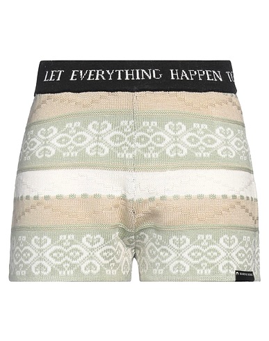 MARINE SERRE Shorts & Bermuda Light green 100% Wool, Recycled polyamide, Recycled elastane, Recycled PES