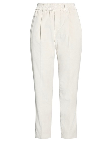 BRUNELLO CUCINELLI Casual pants Light grey 100% Cotton, Brass