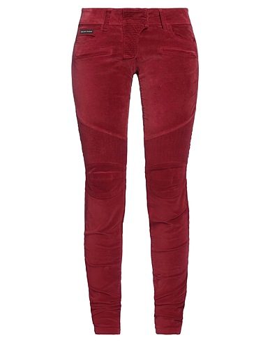 PHILIPP PLEIN Casual trouser Brick red 98% Cotton, 2% Elastane