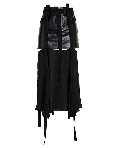 032C Midi skirt Black 100% Lambskin, Cupro